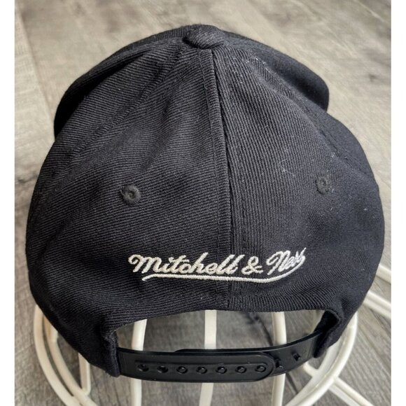 Brooklyn Nets Hat Black Wool Cap Mitchell & Ness OSFM Snapback Adjustable NBA - Picture 3 of 8